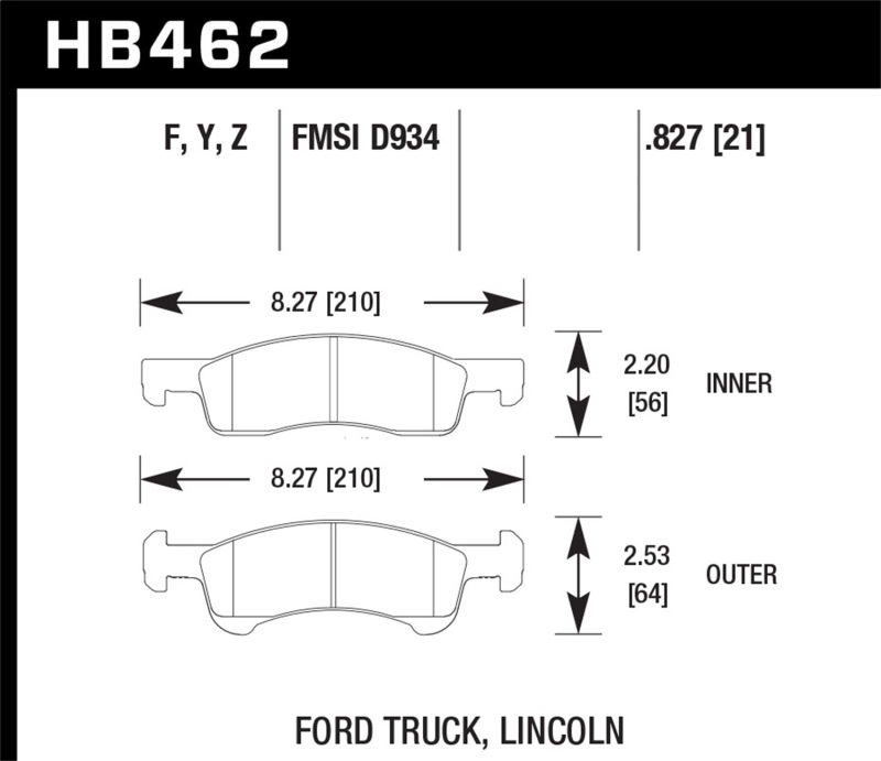 Lincoln Navigator Brake Pads - Front - Hawk Performance - LTS Light Truck and SUV Compound - `03-`06